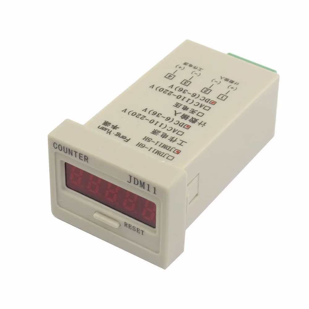 

JDM11-5H Reset Panel Mode 5 Digits LED Display Panel Digital Counter AC380V/AC220V/DC24V/DC12V/AC36V