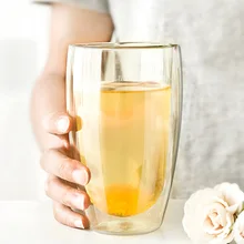 Ручная работа термостойкая двухслойная стеклянная кофейная чайная 450 мл качественные чашки для питья изолированное прозрачное стекло 2 шт 4 шт