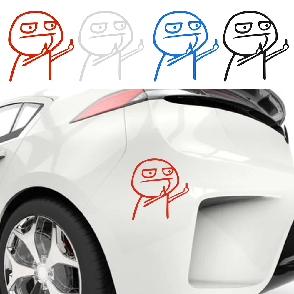 1x Funny And Personality Two Middle Finger HF Vinyl JDM Style Car Sticker Decal