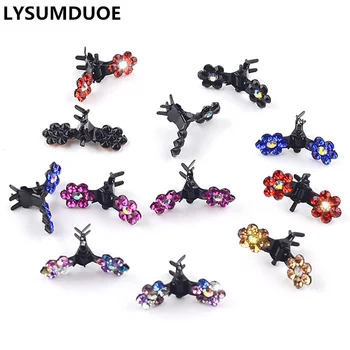 

Flower Children Claw Jewelry Hair Accessories Hair Clip BB Girl Cute Crystal Shining Snowflake Floral Shape Mini Claw Accessory