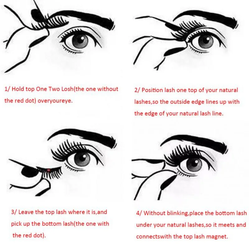 Как правильно снимать магнитные ресницы eyelashes on the magnet Lashes Extension kit 4pcs/lot 3D Long Easy To Wear Reusa