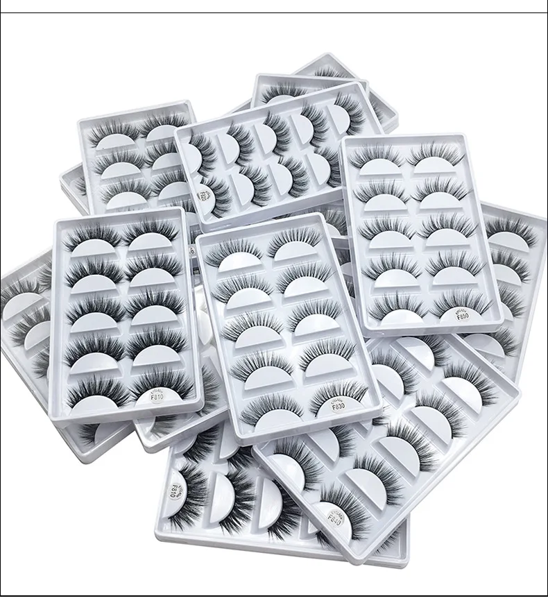 

HBZGTLAD 5 pairs Real Mink Fake eyelashes 3D Natural False Eyelashes Mink Lashes Soft Eyelash Extension Makeup Kit Cilios