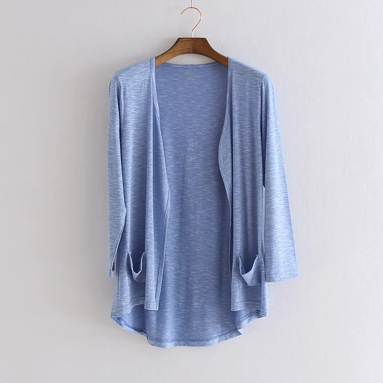 100% Cotton 2019 Spring Summer Fashion Women Tops Sunscreen Clothing Air-Conditioned Shirt Thin Blouses Cardigan Knitted Sweater