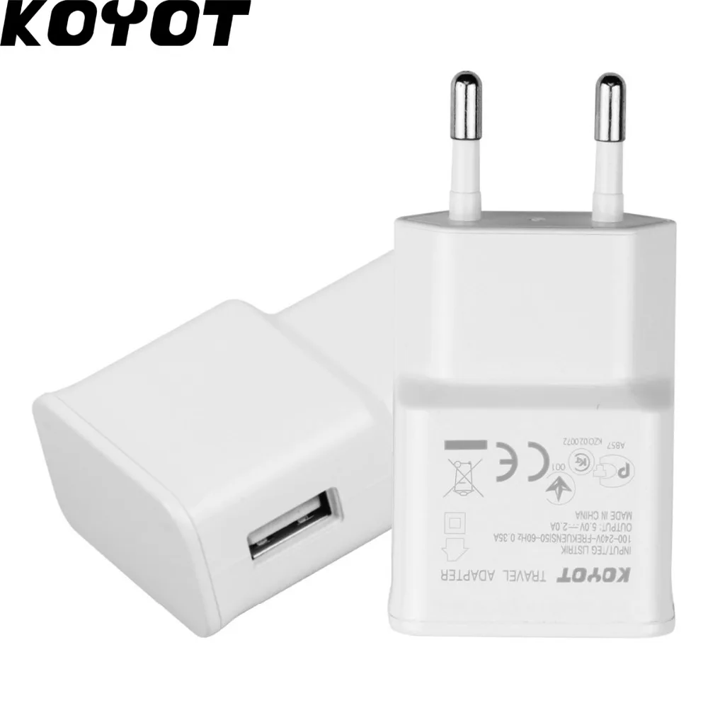 

KOYOT EU plug Adapter 5V 2A EU USB Wall Charger Mobile phone charger for Galaxy S5 Note4 N9000 For iphone 7 7plus Drop Shipping