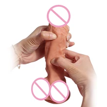 Lifelike Realistic soft silicone Dildo 7.87 inch Strapless Dildos Double Real Skin Big Dick Woman Masturbator Penis Artificial