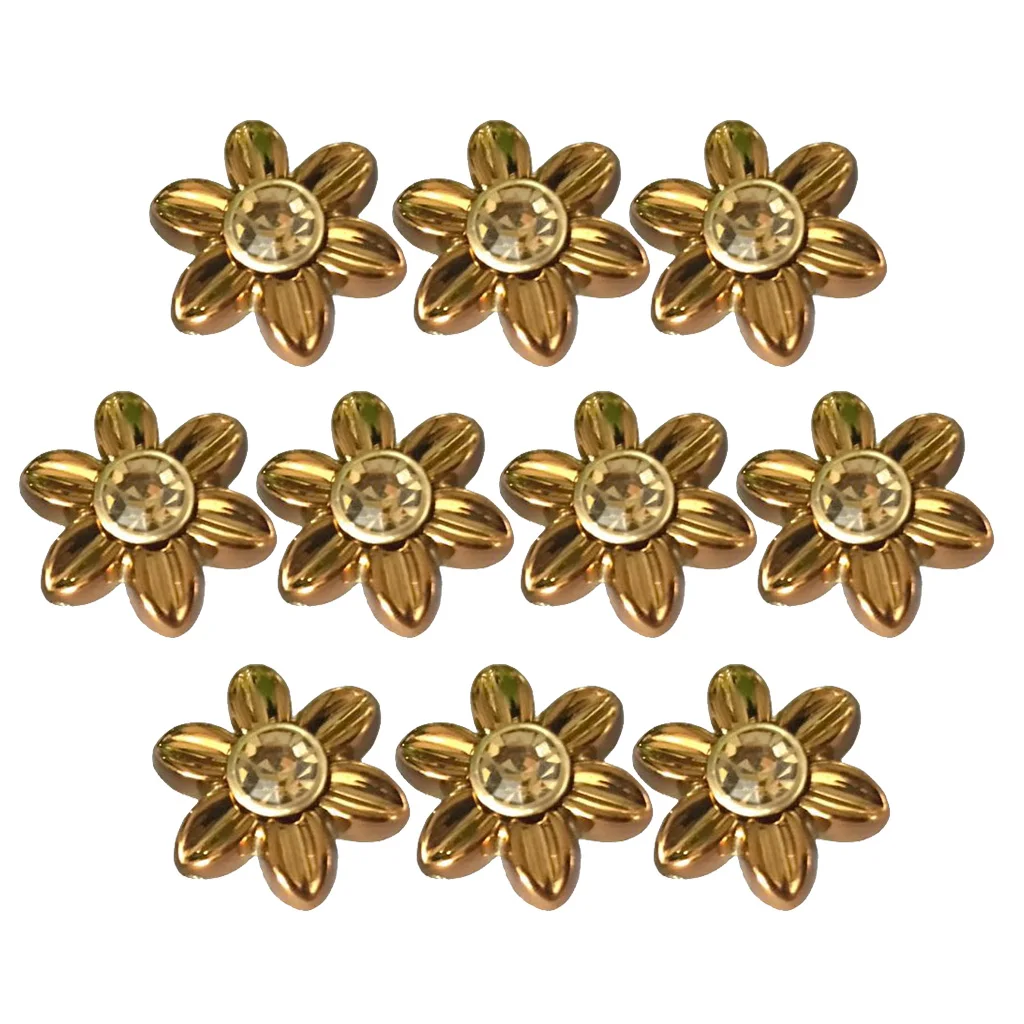 fityle 10 Pieces Plastic Flower Rivets Studs Snap Fastener For Clothes Shoes Bags Decoration 19mm