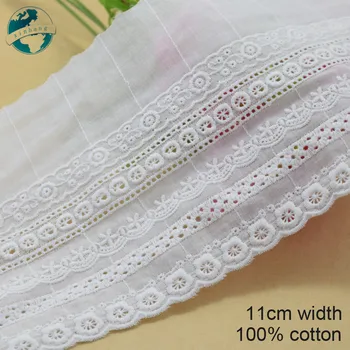

3yards 11cm 100% Cotton embroid lace sewing ribbon guipure trim fabric warp knitting DIY Garment Accessories african lace#3314