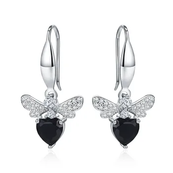 

Black Awn 2019 Trendy 925 Sterling Silver Earring Black Spinel Anniversary Butterfly Drop Earrings for Women Fine Jewelry II089
