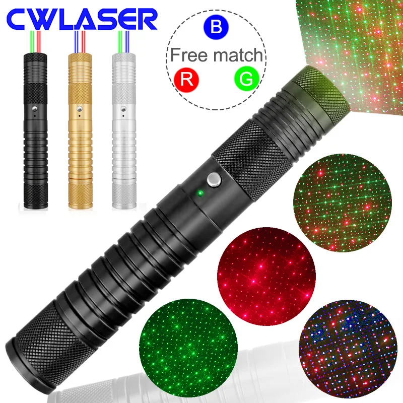 CWLASER 2-в-1 мульти 4 цвета режимы 100mW 532nm зеленая/100 мВт 650nm красный/100 мВт 450nm Синий Ручной лазерный сканер штрих кода указатель(3 цвета