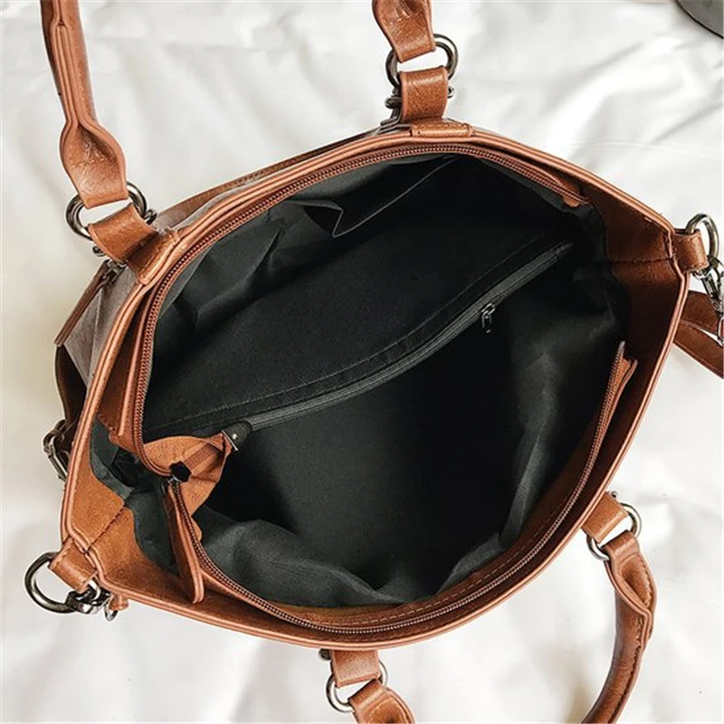 Goede SGARR Grote Capaciteit Zachte PU Leer Vrouwen Tote Handtassen Hoge Kwaliteit Vintage Schoudertas Designer Casual Vrouwelijke Messenger Bags