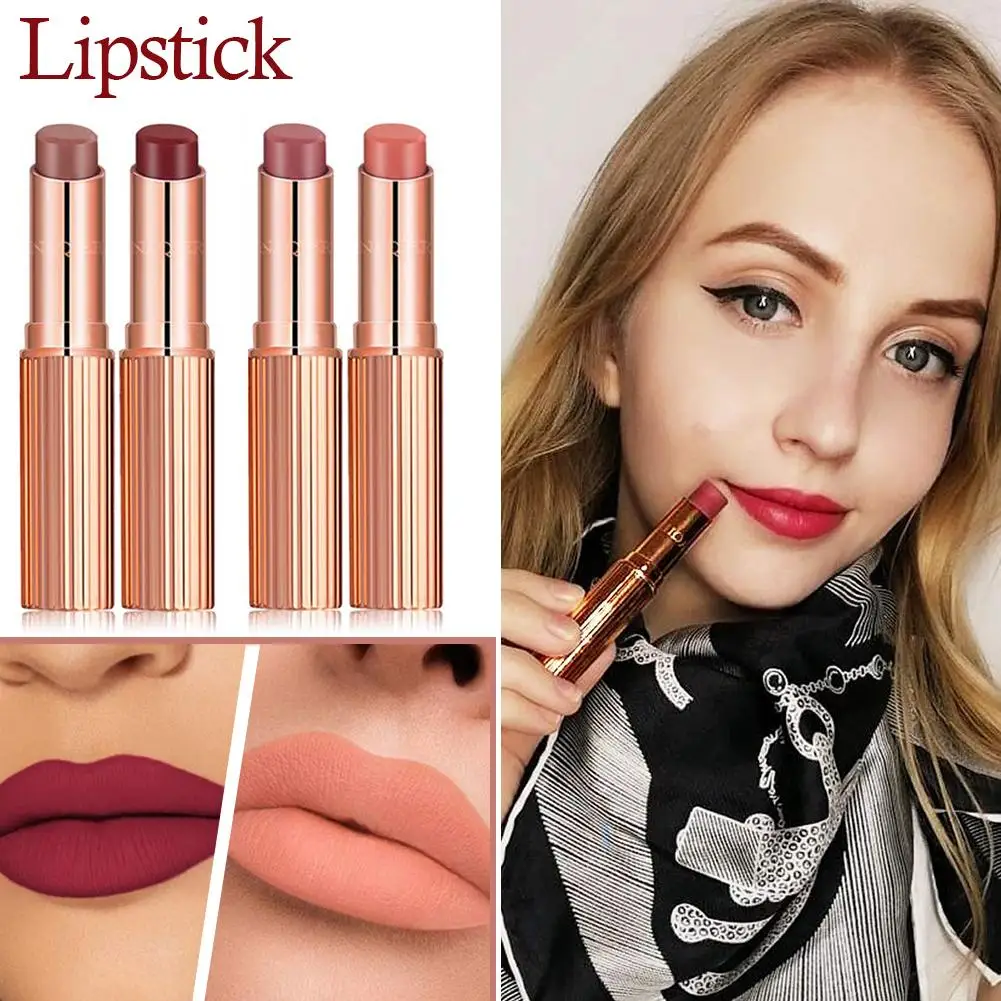 

4PCS/Set Matte Lipstick Nude Moisturizer Smooth Lip Stick Beauty Makeup Waterproof Lipstick Gift Sets For Women