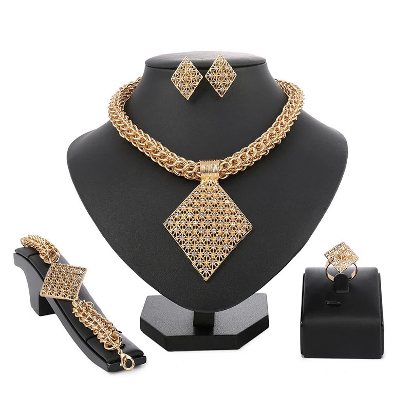 Vintage Turkish Wedding Dubai Gold Jewelry Sets For Women