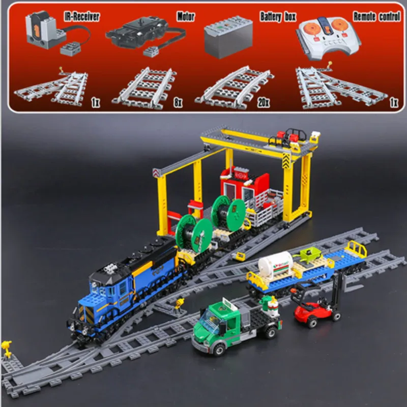 

IN STOCK Lepin 02008 959pcs City Series the Cargo Train Set Building Blocks Bricks 60052 RC Train Children Educational Toys Gift