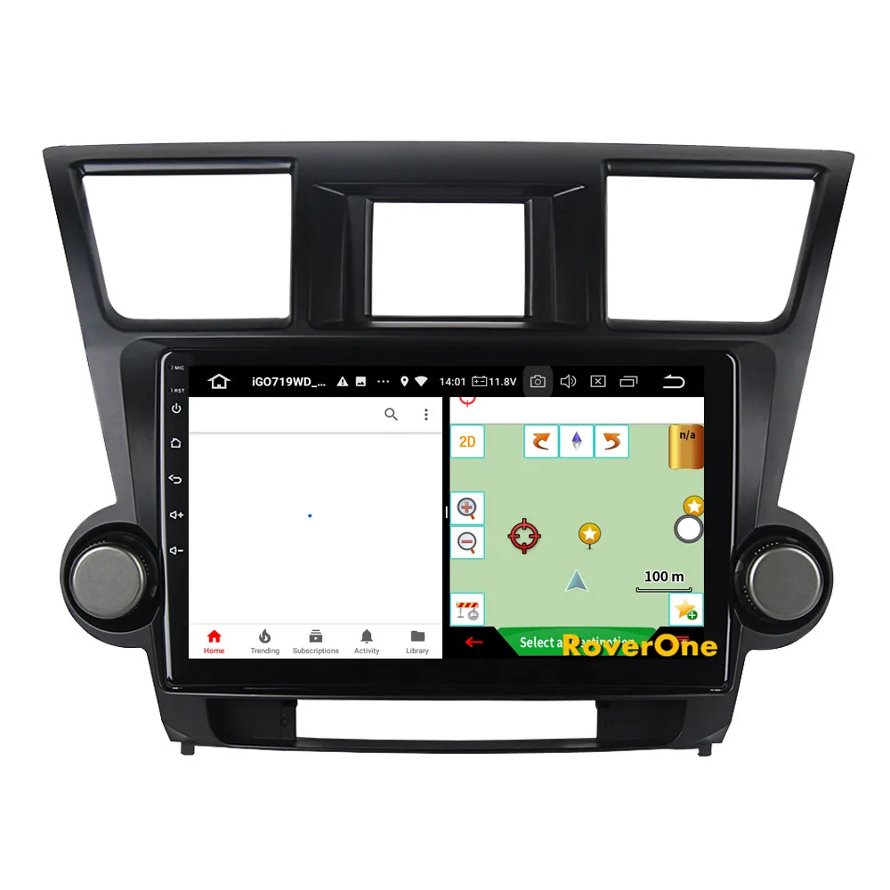 Top RoverOne For Toyota Highlander Kluger 2009 - 2013 Android 9.0 Autoradio Car Multimedia Player GPS Navigation Head Unit NO DVD 11