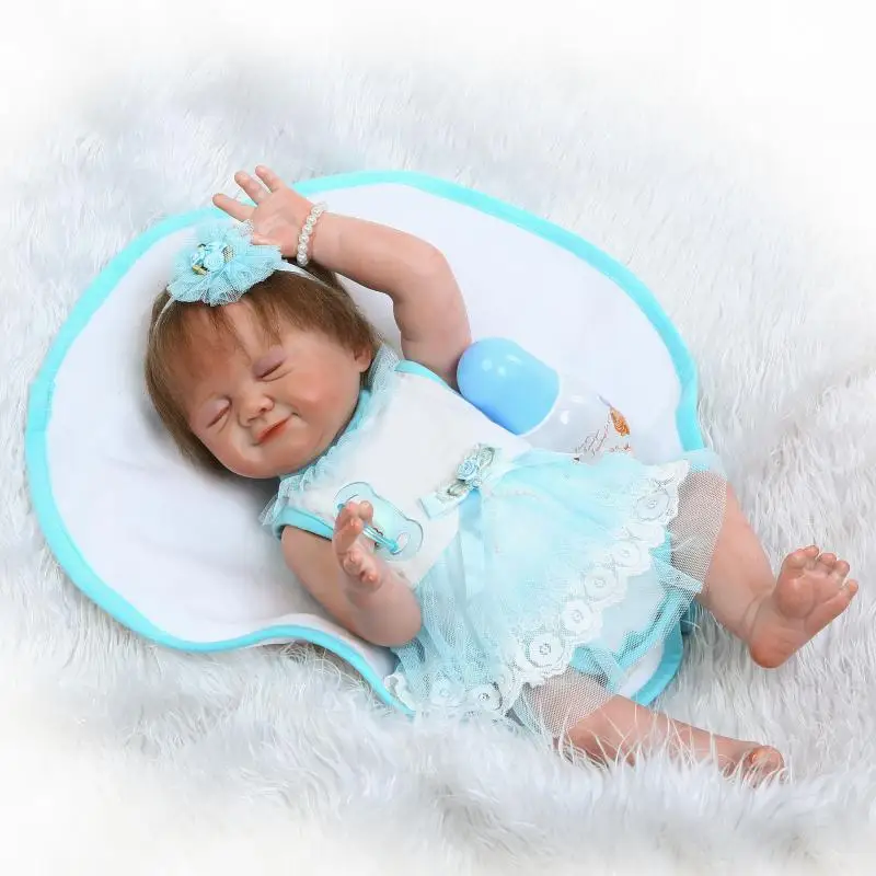 22inch newborn baby doll Sleeping Closed Eyes Lifelike Realistic full body silicone reborn dolls Bebe Toys For Chidlren NPK full-silicone-baby : image 22inch newborn baby doll Sleeping Closed Eyes Lifelike Realistic full body silicone reborn dolls Bebe Toys For Chidlren NPK full-silicone-baby