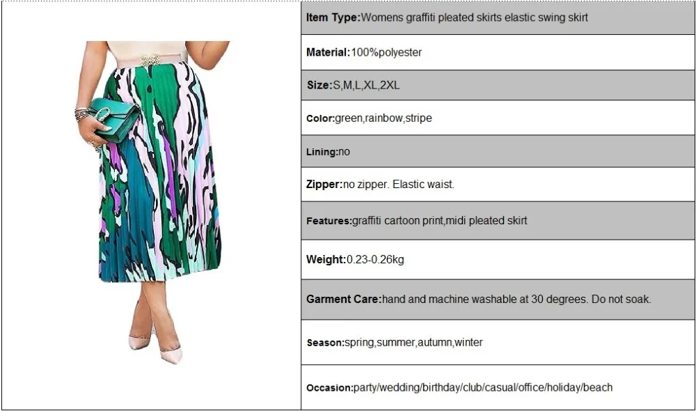 pleated skirt with cartoon