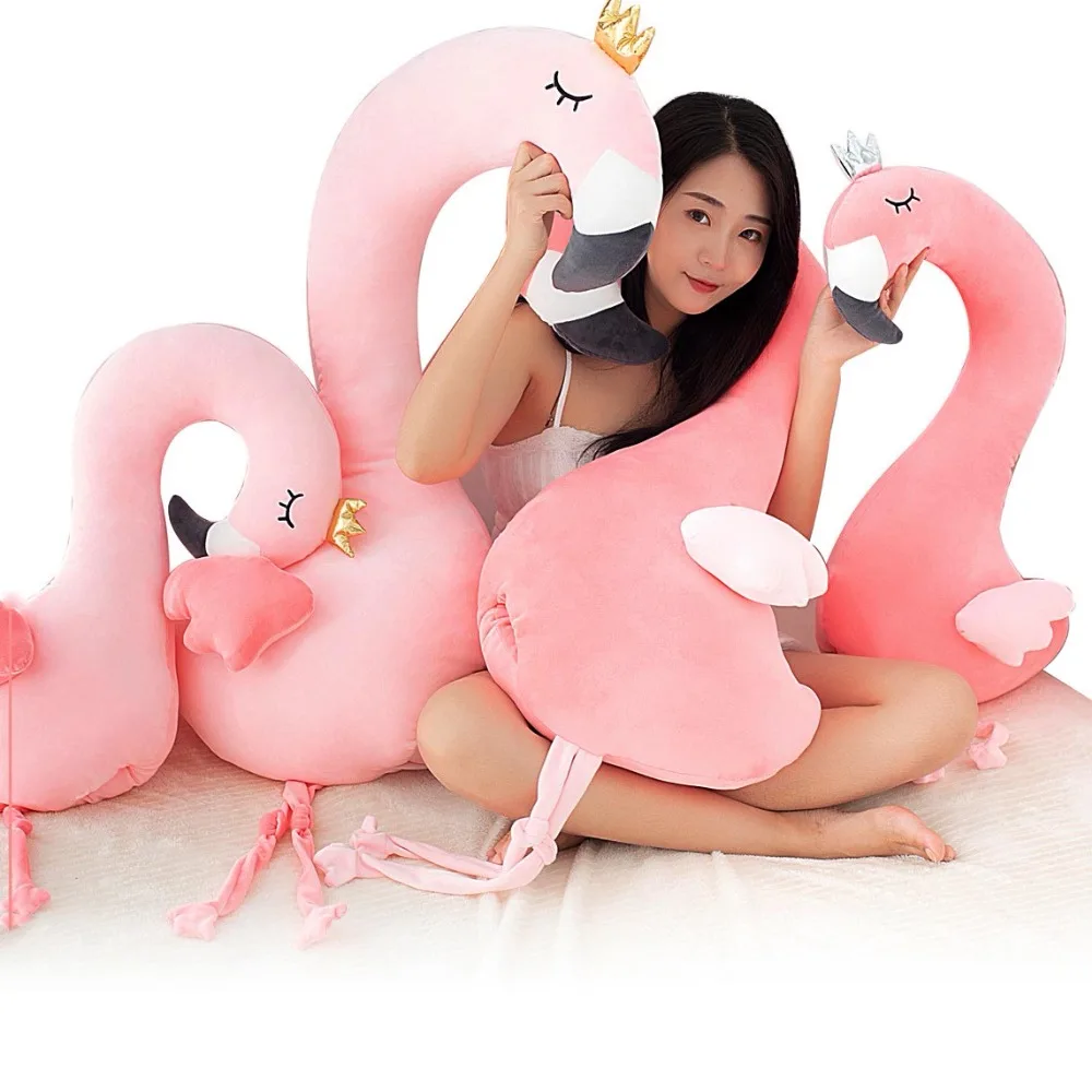 large pink flamingo stuffed animal