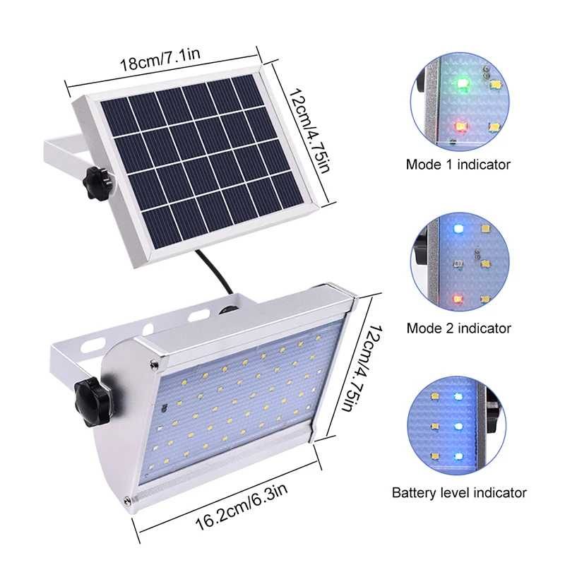 Новейший 800лм солнечный светильник 46 светодиодов разделяемый Открытый водонепроницаемый садовый Настенный Солнечный светильник с пультом дистанционного управления 2 режима светильник ing