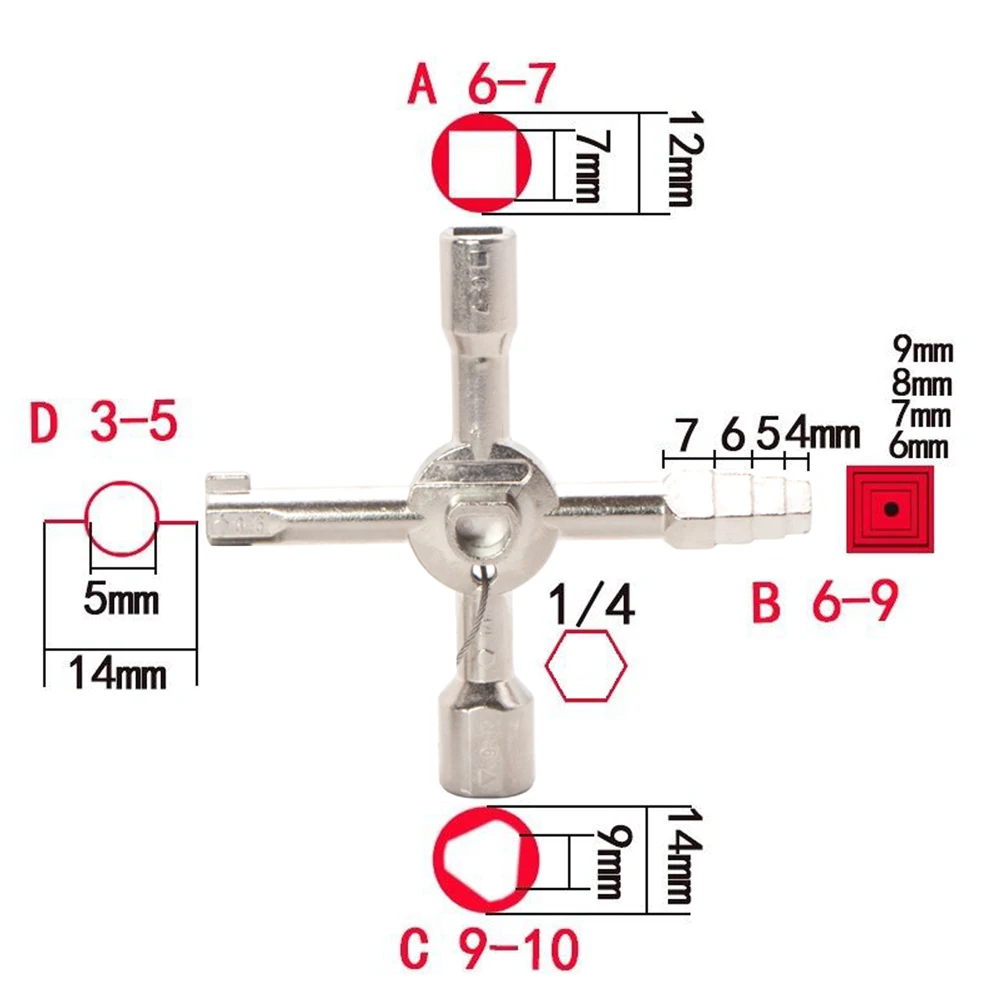 BDCAT мульти-модель 10 в 1 Универсальный крестовой ключ сантехник ключи треугольник для Электрический счетчик газа шкафы негерметичные