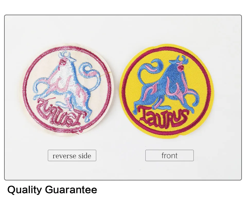 Embroidery Iron On Patches 3D Zodiac Signs Leo Virgo Pisces Aquarius Libra Taurus Scorpio Patch DIY Stickers On Clothes Fabric   (4)