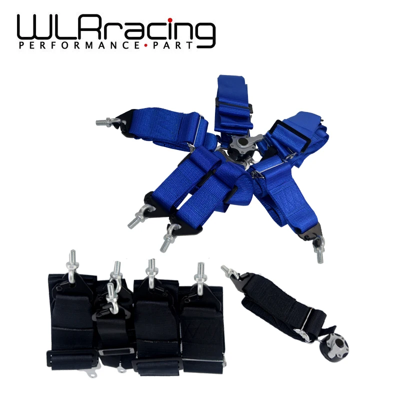 WLRING SHOP-Sicherheitsgurt Racing FIA 2020 Homologation 3 zoll 6 Punkt S ** Art HARNESS (SCHWARZ, BLAU) WLR-SB61