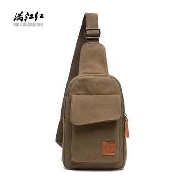 

New Korean version of leisure men's brassiere sport canvas men's bag multi-functional outdoor small bag