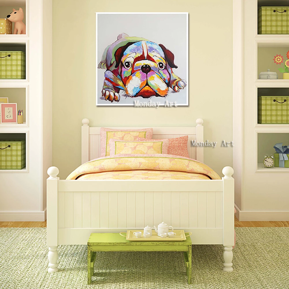 DD The-100-Hand-painted-abstract-Modern-colorful-Cartoon-rabbit-Painting-On-Canvas-Wall-Art-Wall-Painting (6)