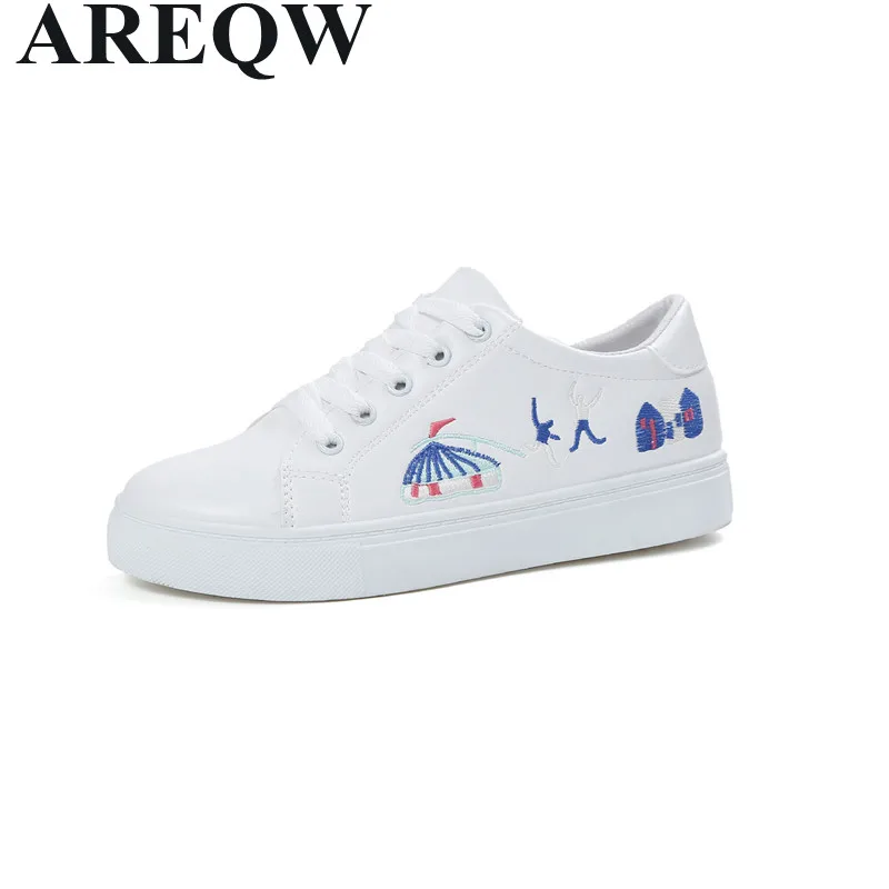 

White shoes female spring and summer pu shoes female students flat bottom shoes with Korean version of women's shoes
