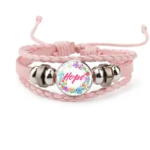 Новинка, красочные кожаные браслеты с надписью «Believe Вера Надежда Dream Love», женские браслеты, Прямая поставка, подарки для детей, девочек