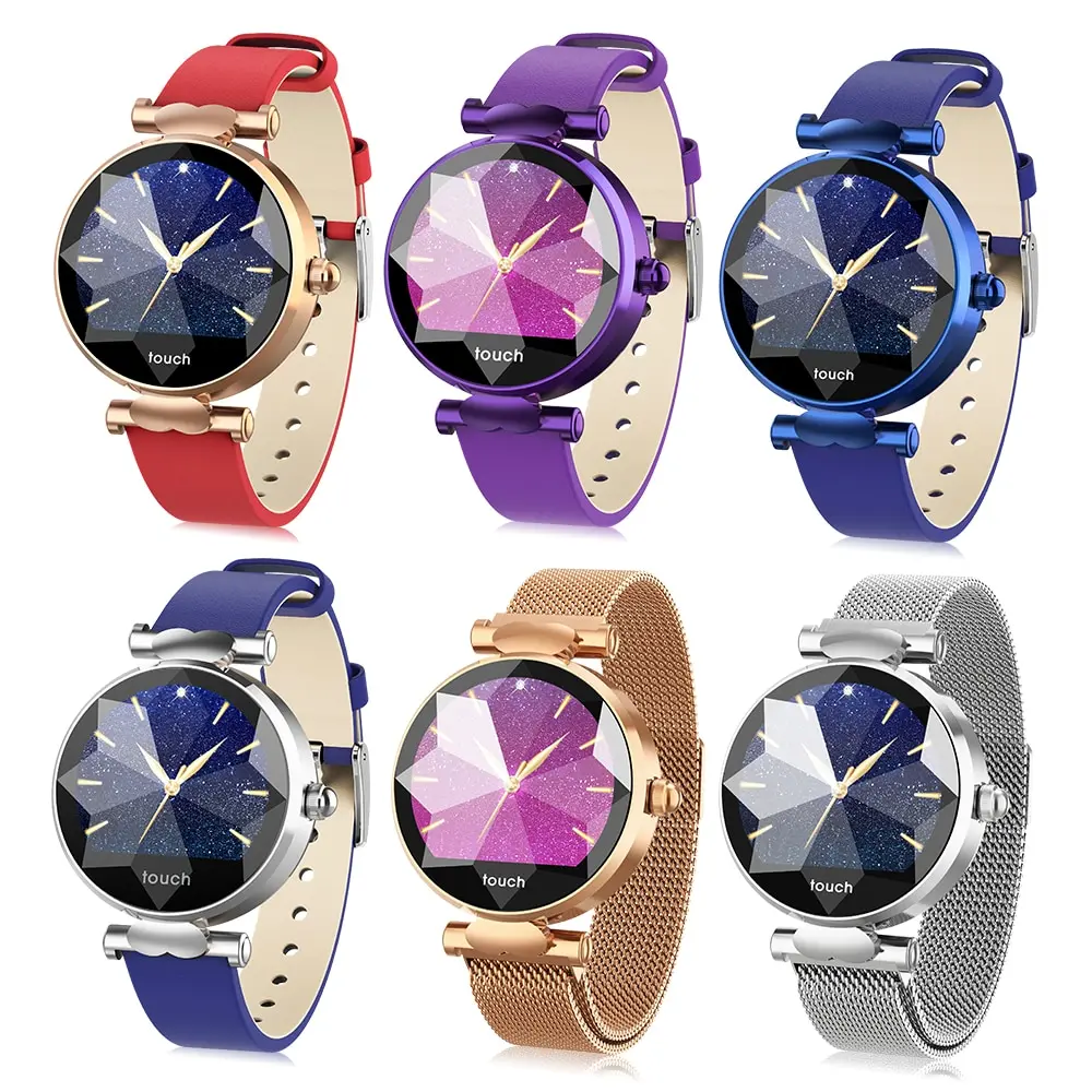 

Women 1.04In IPS Screen Touch Fitness Tracker Watch IP67 Smart Bracelet with Period Reminder Heart Rate Tracking Step Counter