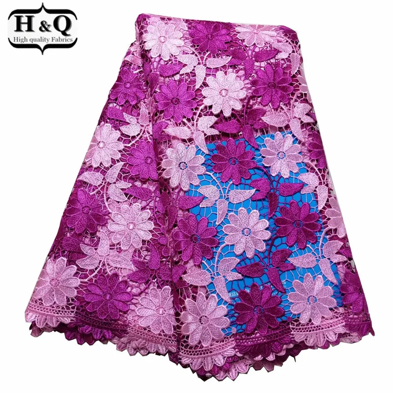 

Popular Design African Water Soluble Lace Fabric 5 Yards African Cord Lace With High Quality Guipure Lace For Flower Long Dress