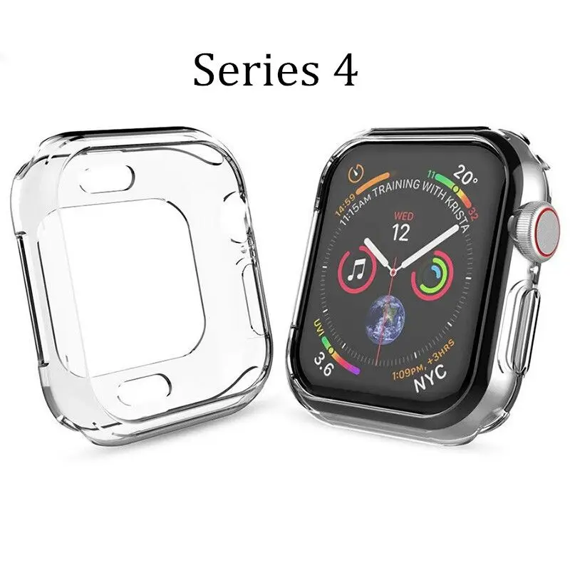 Watches Accessories For Apple Watch Case Series 4 TPU Soft Transparent Clear Ultra-thin Cover 40mm 44mm Protective Shell