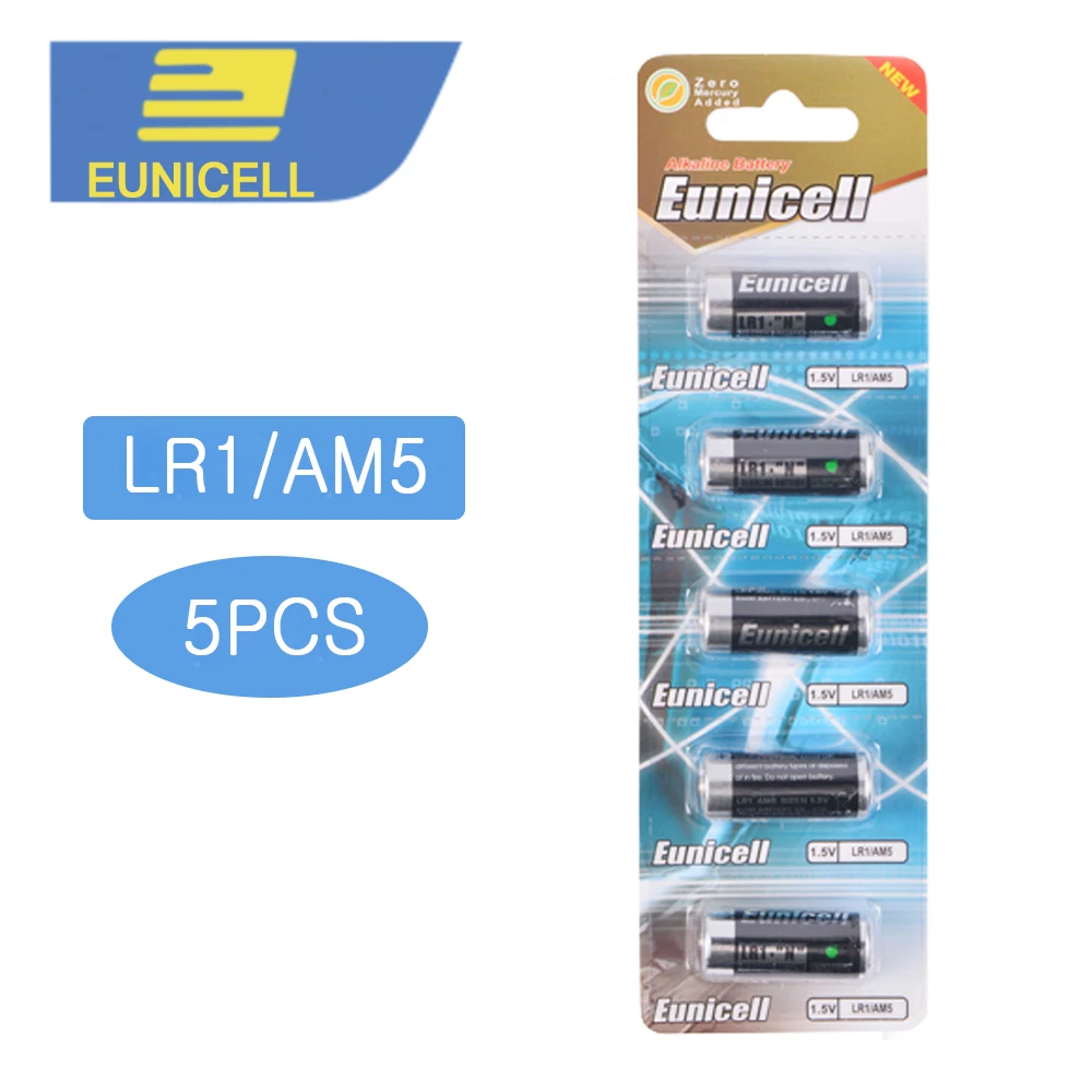 

5PCS N Size batteries LR1 AM5 E90 AM5 MN9100 1.5V Alkaline duty Battery Primary and Dry Batteries for Speaker Bluetooth Players