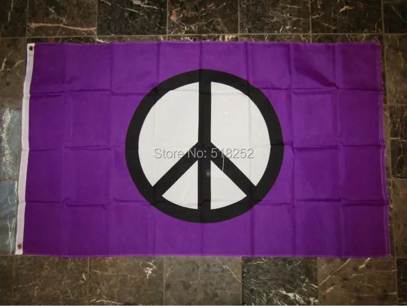 Peace Symbol Purple Flag
