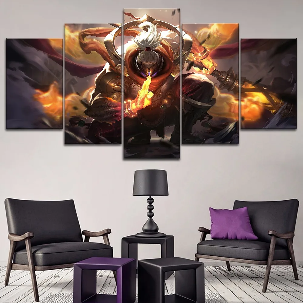 

Canvas Print Picture Wall Art 5 Pcs Game Immortal Journey League Legend Jax Painting Home Decor Module Poster Living Room Frame