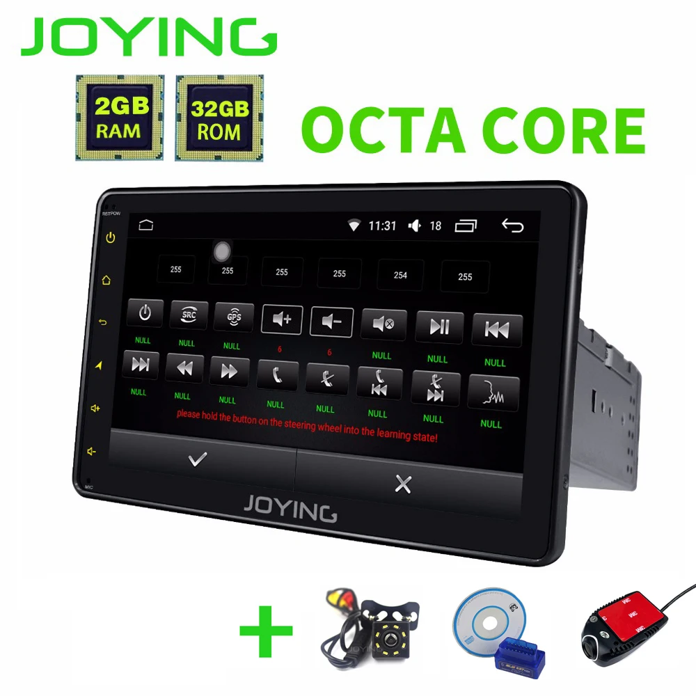 

Joying 1 Din Car Radio Android 6.0 2GB+32GB GPS Tracker 8" PX5 8 Core HD Head Unit Autoradio With Rear Camera DVR OBD2 Carplay