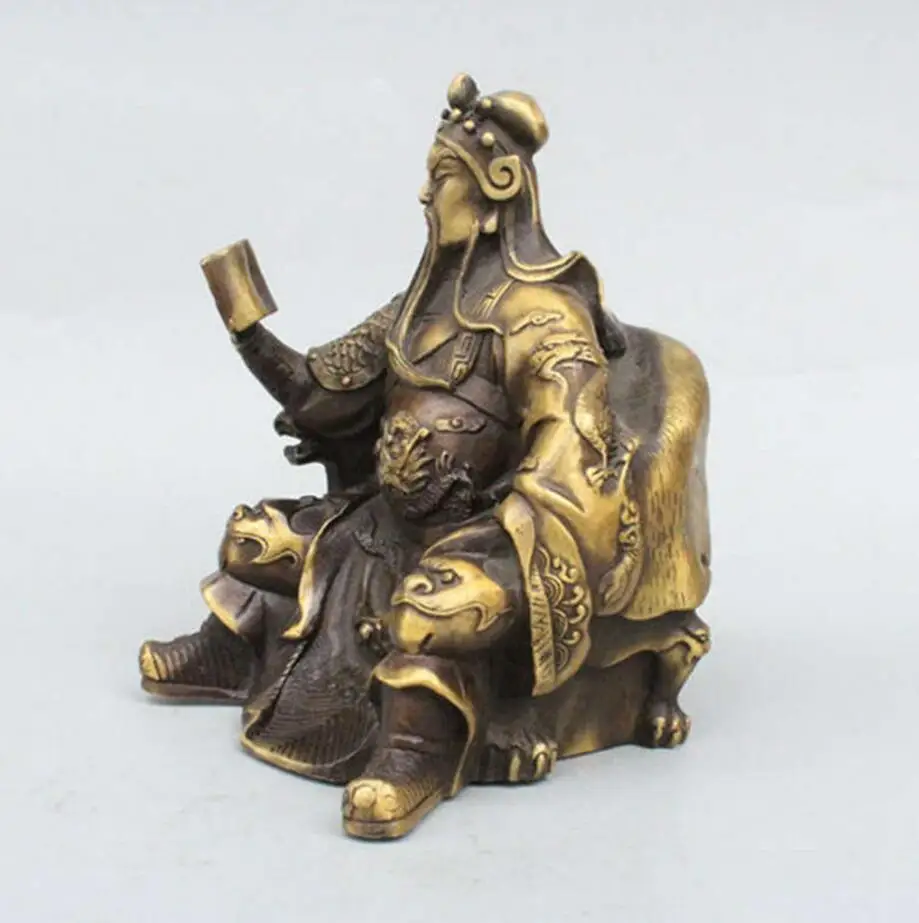 Scy 506 Pure Brass Guan Yu Reads Guan Di Sheng Jun Wu God Of Wealth Like Furnishing Home Statues Sculptures Aliexpress