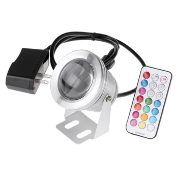 

1000LM 10W RGB LED Underwater Fountain Light Spotlight Timing Pool Pond Fish Tank Aquarium LED Light Lamp US Plug IP67