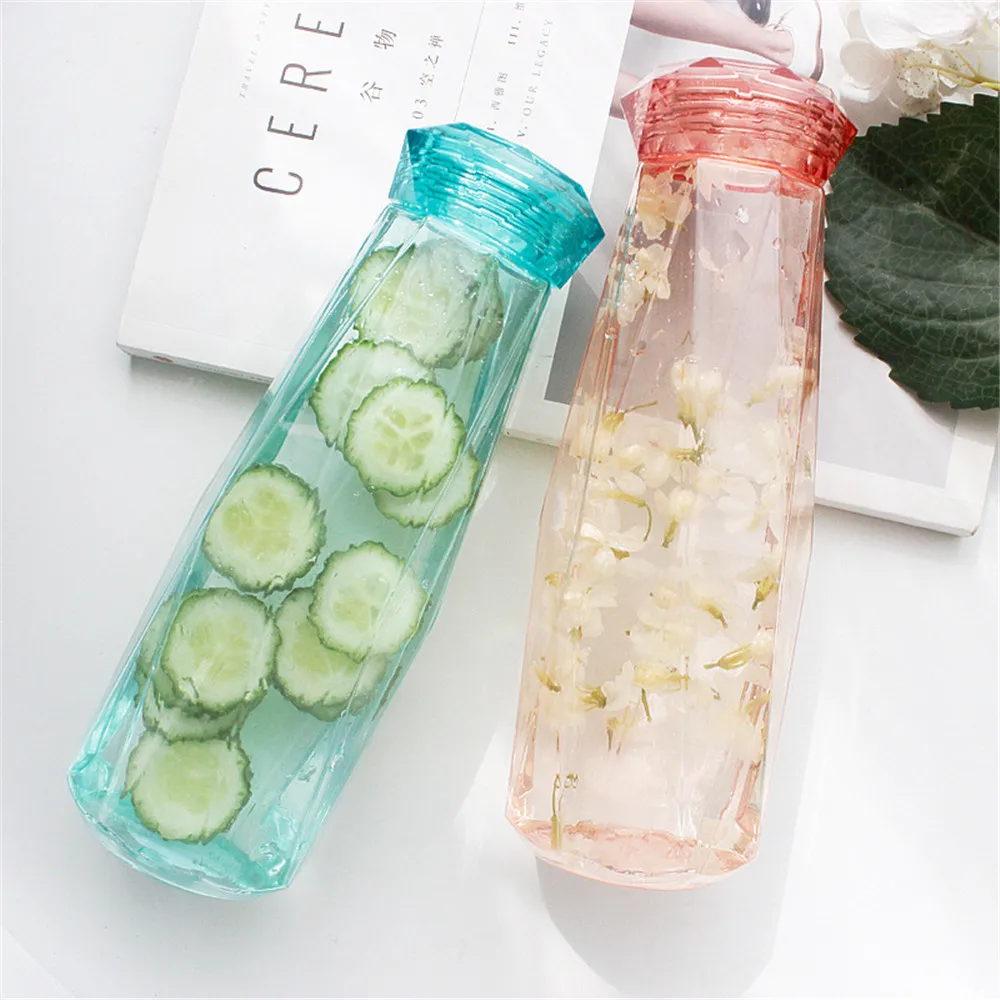 

Ins Unique Korean Style Students Plastic Milk Cups Minimalist Portable Water Bottle Cute Summer Flower Tea Bottles Drinkware