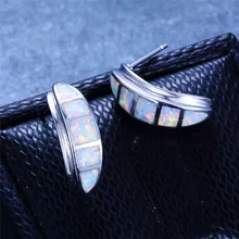 Boho милые женские белые синие опаловые серьги Модные женские серьги из стерлингового серебра 925 пробы винтажные Свадебные украшения