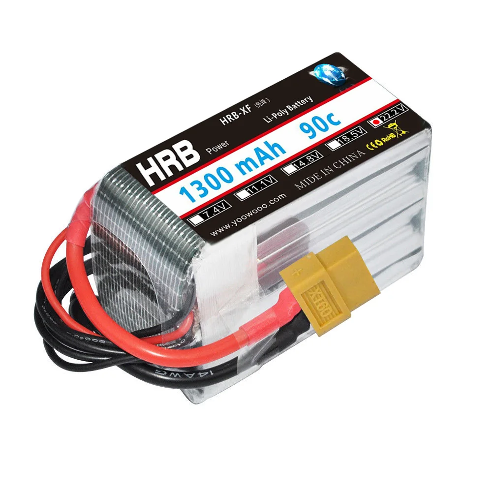 

HRB FPV Racing 6S lipo Battery 22.2V 1300mAh 90C 180C Drone AKKU RC Baterry For Helicopters Plate Airplane Car DIY Quadcopter