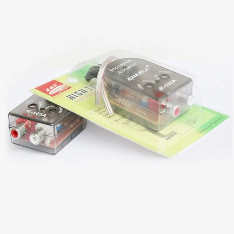 

12V Universal RCA Line Car Subwoofer Stero Radio Converters Speakers High To Low Car Audio Amplifier Impedance Converter r30