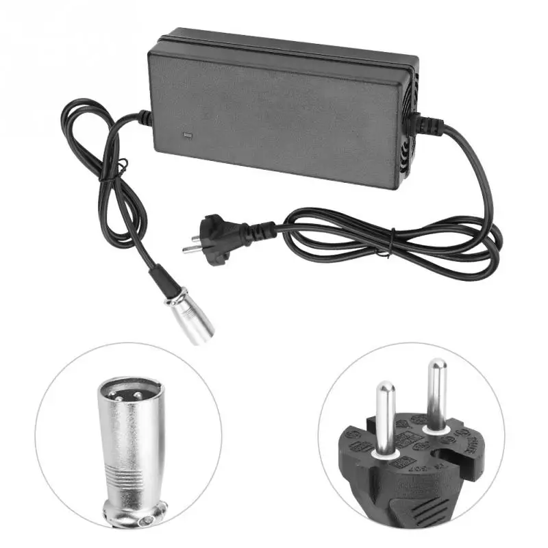 XLR Connector Зарядное устройство для электрического велосипеда, 3 контакта/XLR/авиационный разъем, 48 В, 1.8A, интеллектуальное зарядное устройство для электрического велосипеда, скутера - Цвет: XLR Connector