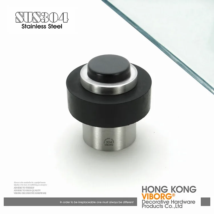 VIBORG Deluxe SUS304 Stainless Steel Casting + Rubber Heavy-duty Floor mounted Door Stopper Door Stops Doorstops, RS-16c