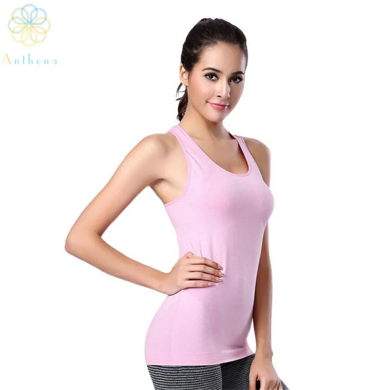 2016 Women Nylon Cami Aerobic Sports Tank Top Running Yoga Fitness