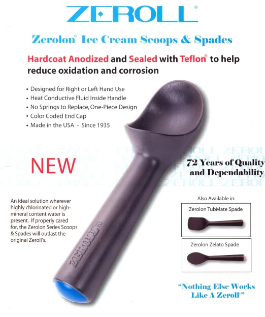 Zeroll 1020-ZT One Piece 2 Ounce Ice Cream Scoop - Black