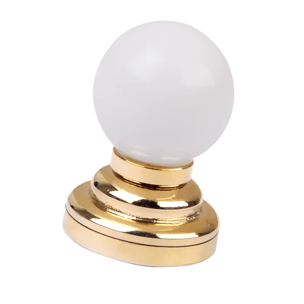 1:12 Dolls Pretend Play Furniture Toy Miniature Working Ceiling Light Lamp Lighting W/ White Globe Shade