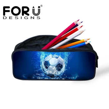 

FORUDESIGNS Organizer Women Make Up Bag Cosmetic Bag Cool Ball Prints Kids Pencil Case Bags Pen Pouch for School Boys Girls Bags