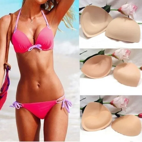 

High Quality 1 Pair Removable Bra Bikini Breast Foam Push Up Pads Insert Enhancer Triangle Swimsuit Three Shape