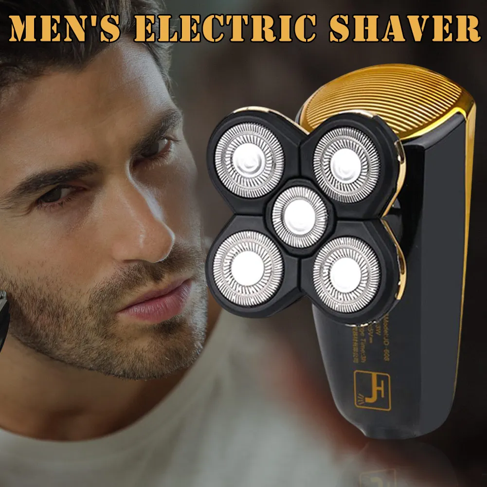 

2019 Bald Shaver Beard Trimmer 2 in1 Rotary Shaver Wet Dry IPX7 Waterproof 5 Head Electric Razor